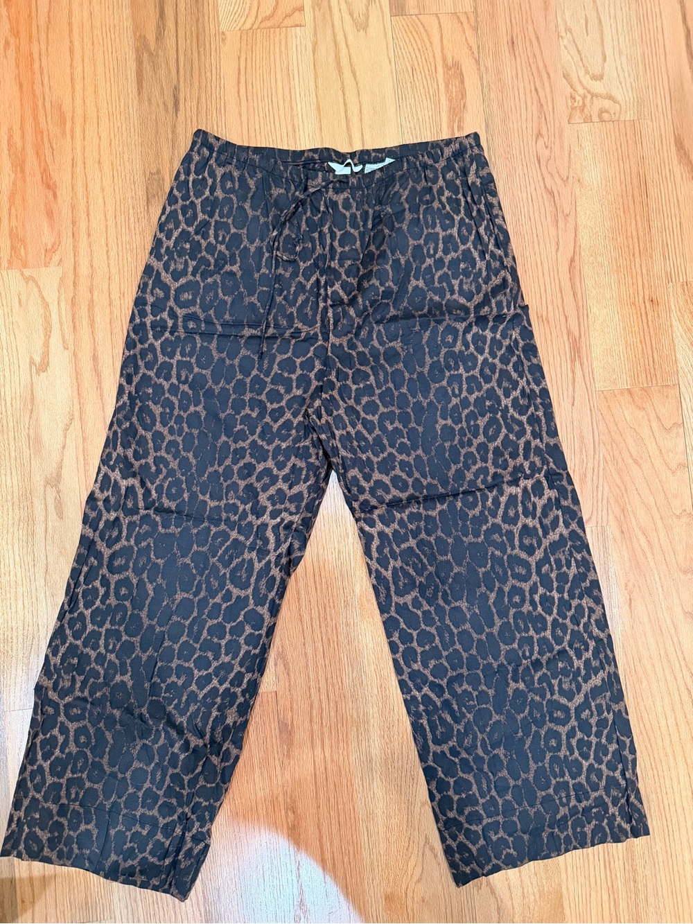 Women’s linen Black and Brown Leopard Print Casual Pants